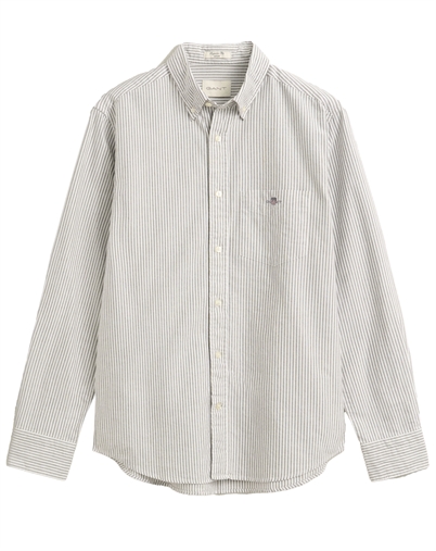 Gant - Reg Classic Oxford Stripe Skjorte - Black Brown